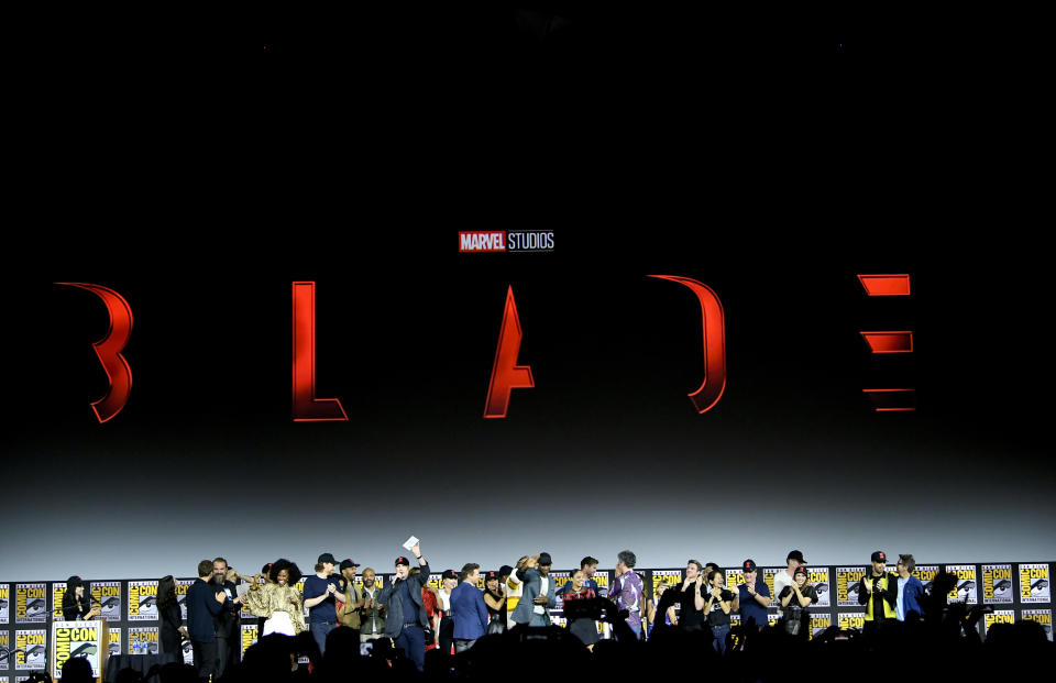 The Marvel Cinematic Universe Phase Four is announced with cast members during the Marvel Studios Panel during 2019 Comic-Con International at San Diego Convention Center on July 20, 2019 in San Diego, California<span class="copyright">Kevin Winter—Getty Images</span>