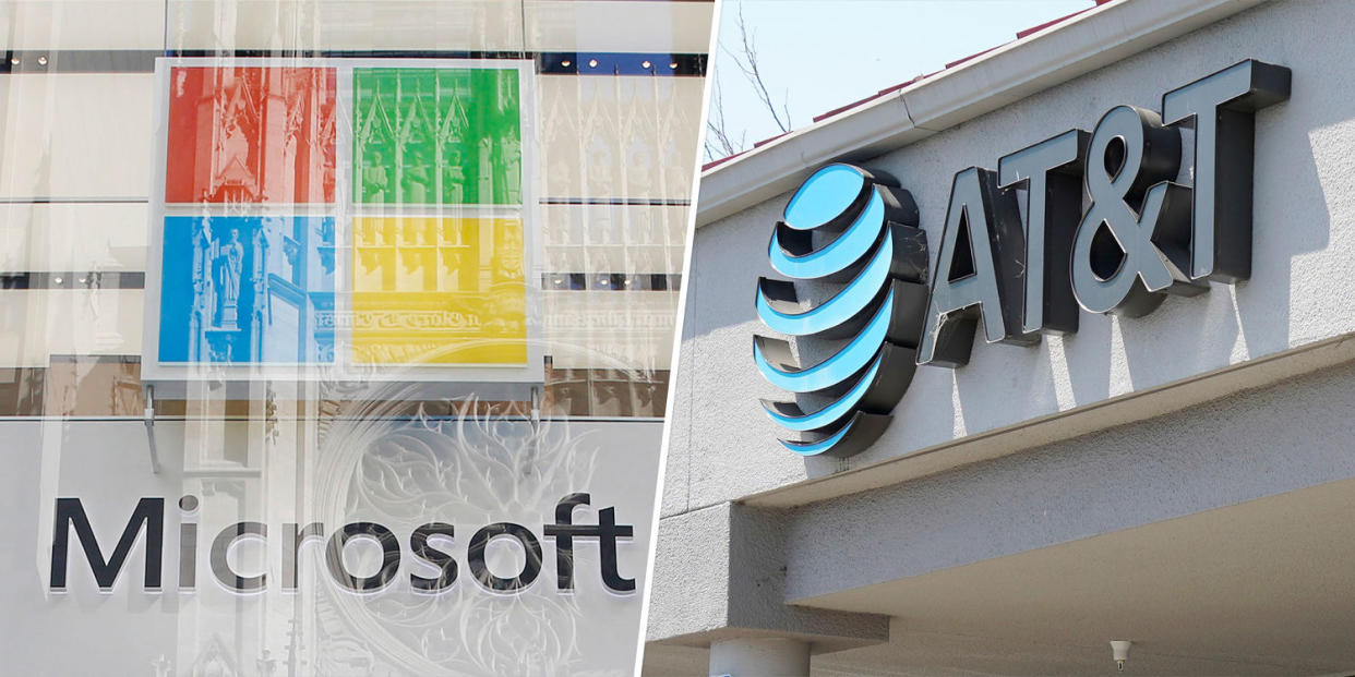 split of Microsoft storefront and AT&T storefront (Getty Images)