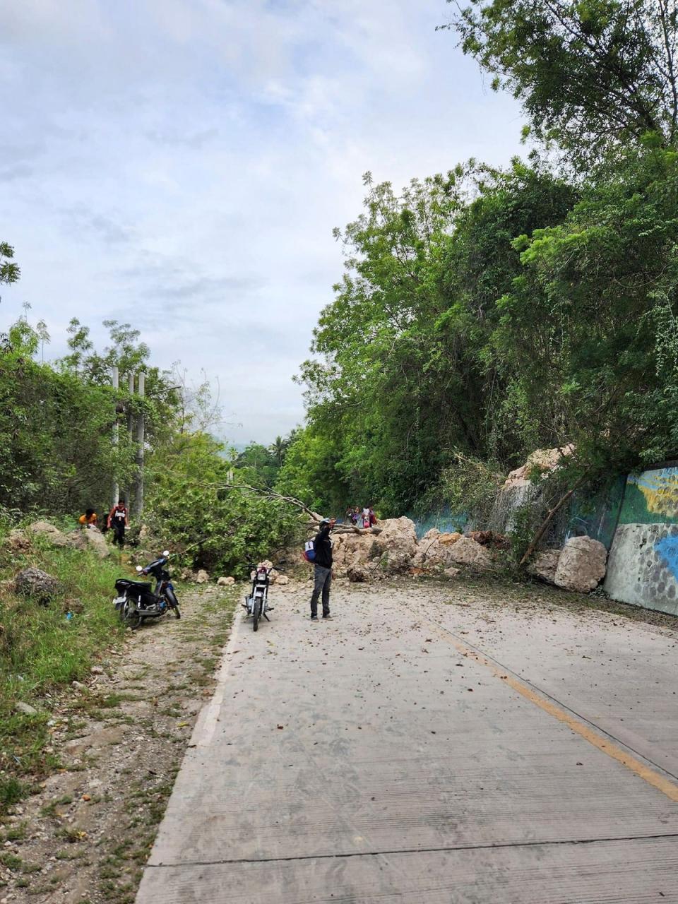 This handout photo shows a landslide in Malapatan in Sarangani Province (Justin Kyle T. Imperial/AFP via)