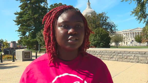 PHOTO: Cindy Kolade, a clinical laboratory technician and a DACA recipient who immigrated from the Ivory Coast, attended the Wednesday rally. (ABC News)