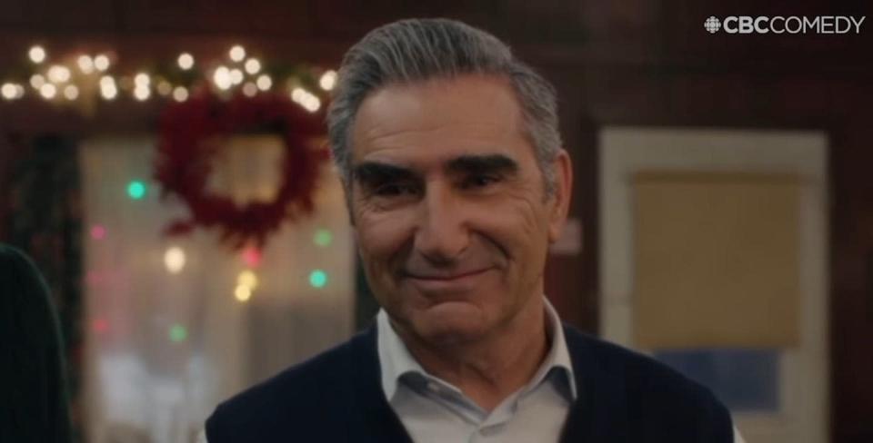 <span class="caption">In Daniel and Eugene Levy's new book about their hit TV show 'Schitt's Creek,' the latter writes he hoped the 'Merry Christmas, Johnny Rose' episode would reflect his real-life 'manic insanity about the holiday.' </span> <span class="attribution"><span class="source">(CBC Comedy/YouTube)</span></span>