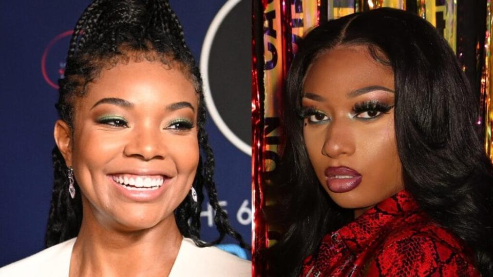 Actress Gabrielle Union (left) and rapstress Megan Thee Stallion are among the black notables listed in the TIME 100. (Photos by Andrew Toth/Getty Images and Ari Perilstein/Getty Images for Atlantic Records)