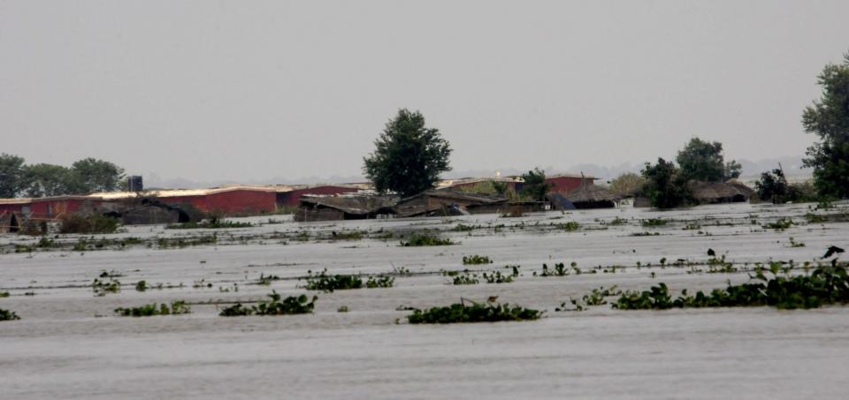 Patna: A view of a flood hit village in Patna district of Bihar on Aug 20, 2016. (Photo: IANS)