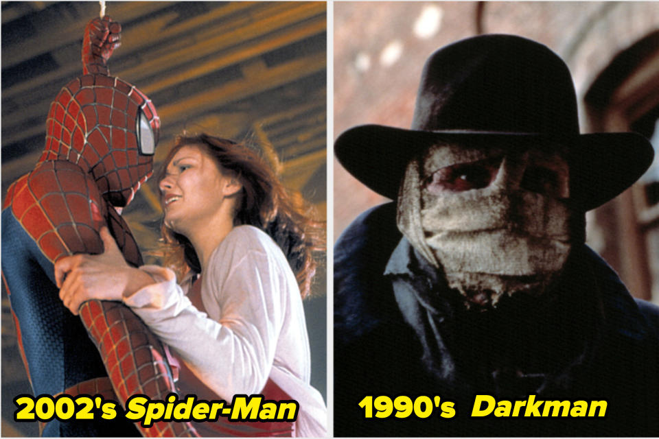 Side-by-side screenshots from "Spider-Man" and "Darkman"