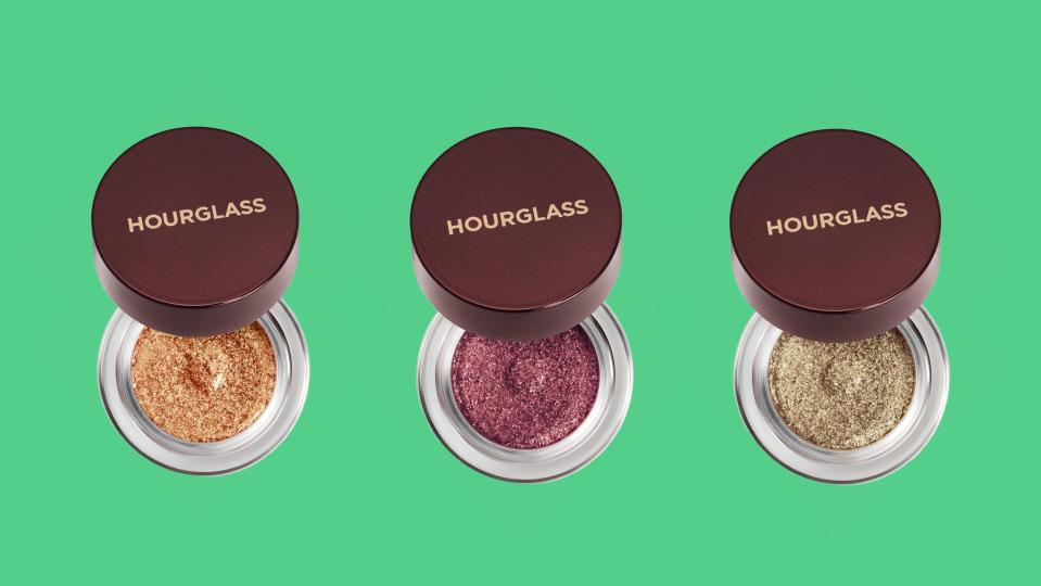 The Hourglass Scattered Light Glitter Eye Shadows add sparkle to the eyes.