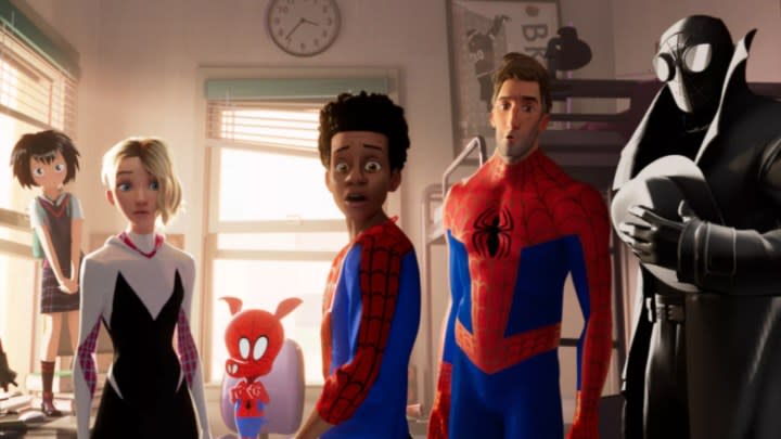 The alternate versions of Spider-Man from "Spider-Man: Into the Spider-Verse."