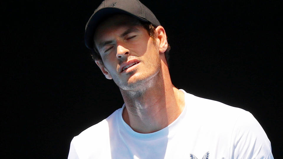 Andy Murray during a training session ahead of the Australian Open. (Photo by DAVID GRAY/AFP/Getty Images)