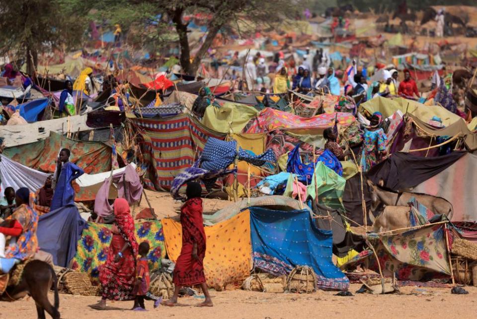 A refugee camp on the border between Sudan and Chad. 