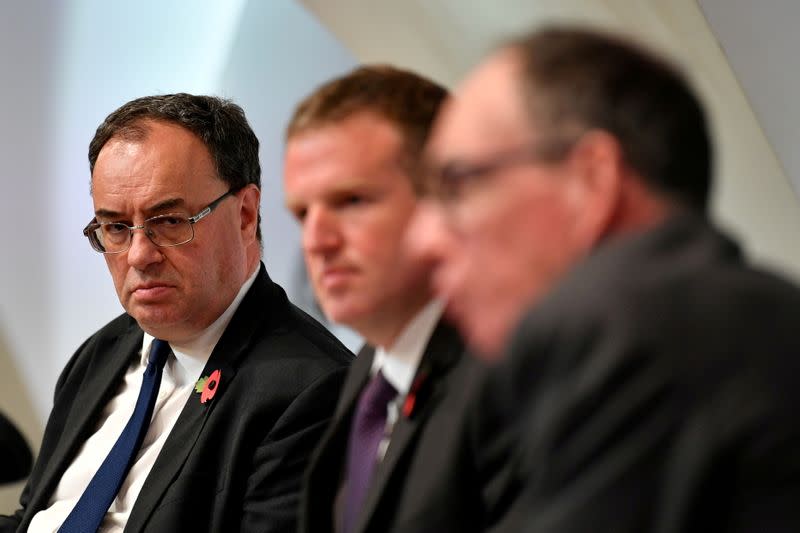 FILE PHOTO: Governor of the Bank of England Andrew Bailey attends the Monetary Policy Report Press Conference, in London