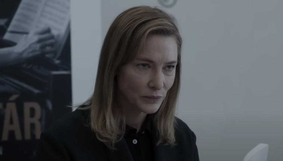 Cate Blanchett staring angrily