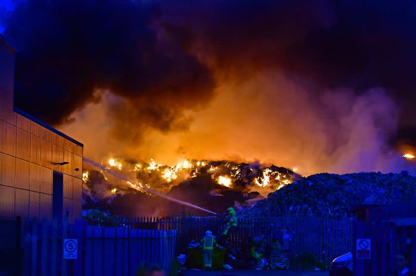 Merseyside Fire Service at a fire at Huyton Industrial estate