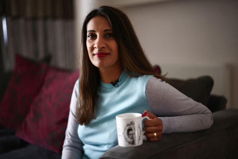 Anita Champaneri poses at her home in Birmingham