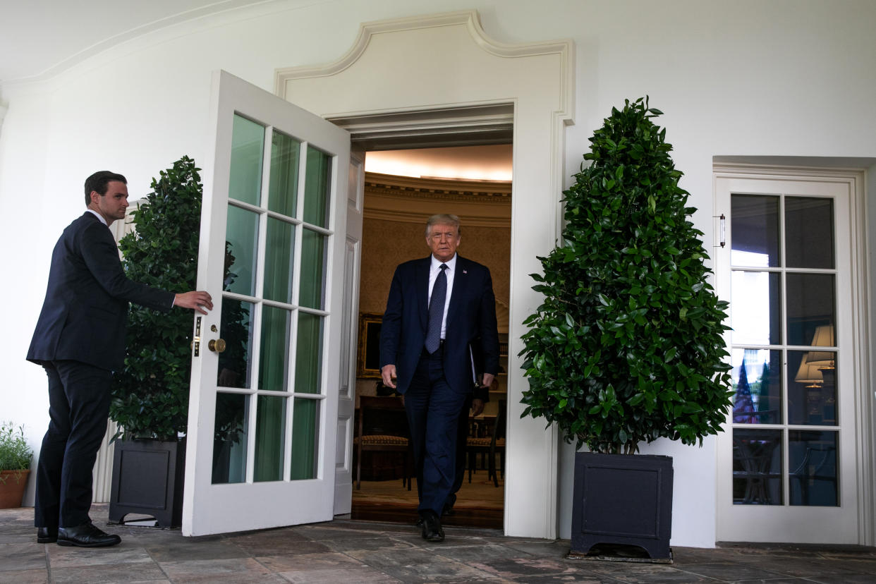 El presidente Donald Trump en la Casa Blanca en Washington, el 8 de julio de 2020. (Anna Moneymaker/The New York Times)