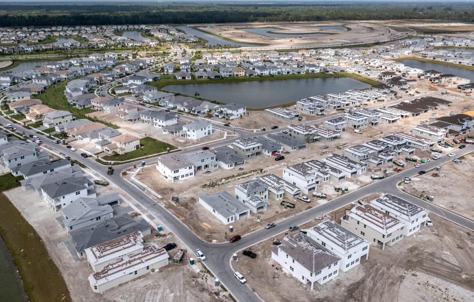 New homes being built for Minto in Westlake community on February 25, 2023.