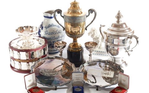 Boris Becker’s Wimbledon cups and other memorabilia on sale - Credit:  SHENER HATHAWAY