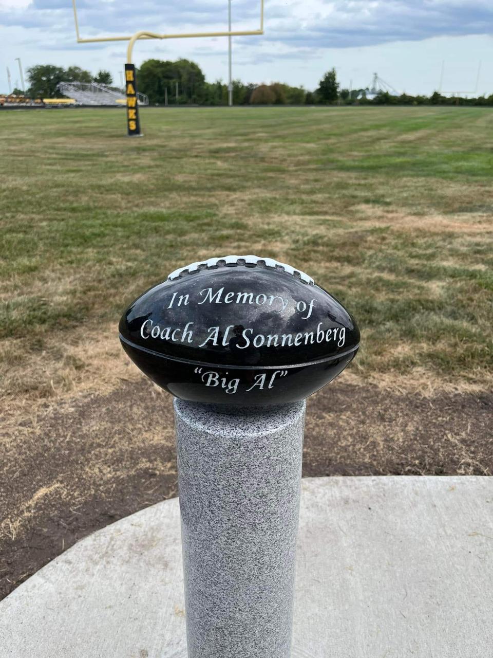 A monument near the north end zone honors the memory of longtime Central Lee coach Al Sonnenberg.
