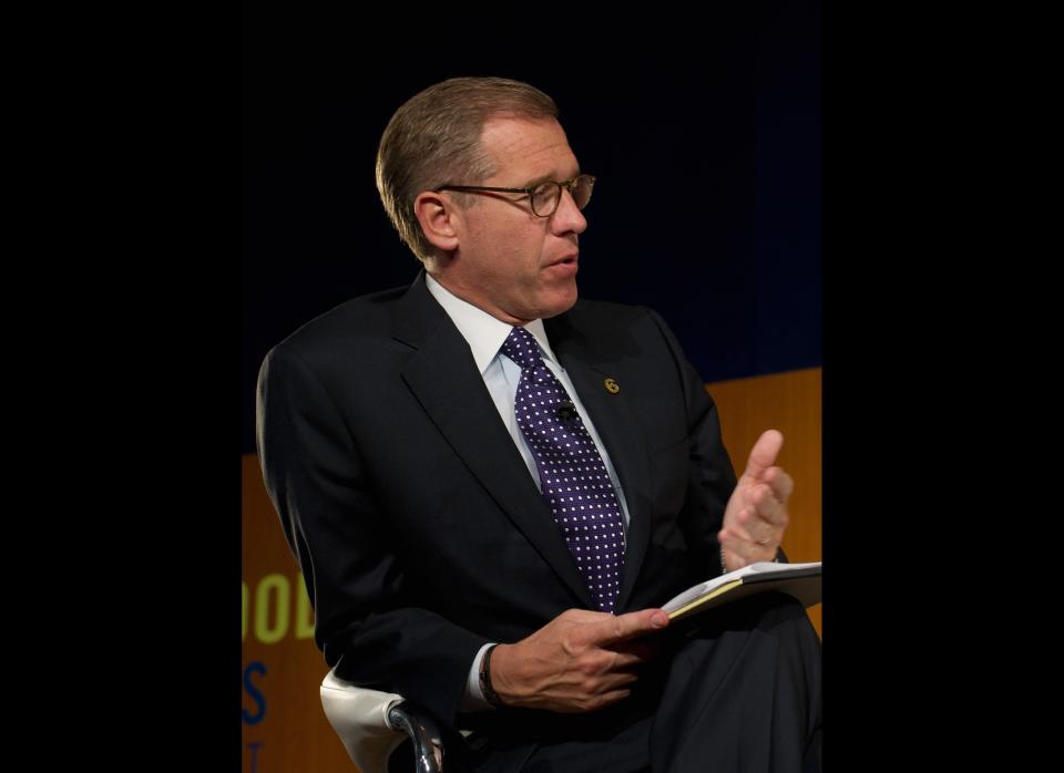 NEW YORK, NY - MAY 07:  Television Journalist Brian Williams speaks at the Robin Hood Veterans Summit at Intrepid Sea-Air-Space Museum on May 7, 2012 in New York City.  (Photo by Craig Barritt/Getty Images for The Robin Hood Foundation)