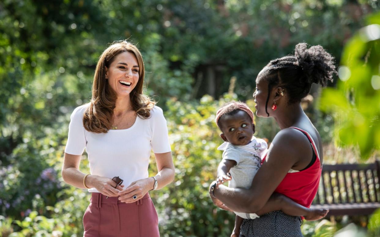 Kate meets MUSH mother and baby group member Morgan Alex Cassius and her six-month-old, Makena Grace - Jack Hill