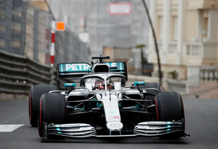 Formula One F1 - Monaco Grand Prix - Circuit de Monaco, Monte Carlo, Monaco - May 23, 2019 Mercedes' Lewis Hamilton during practice REUTERS/Benoit Tessier