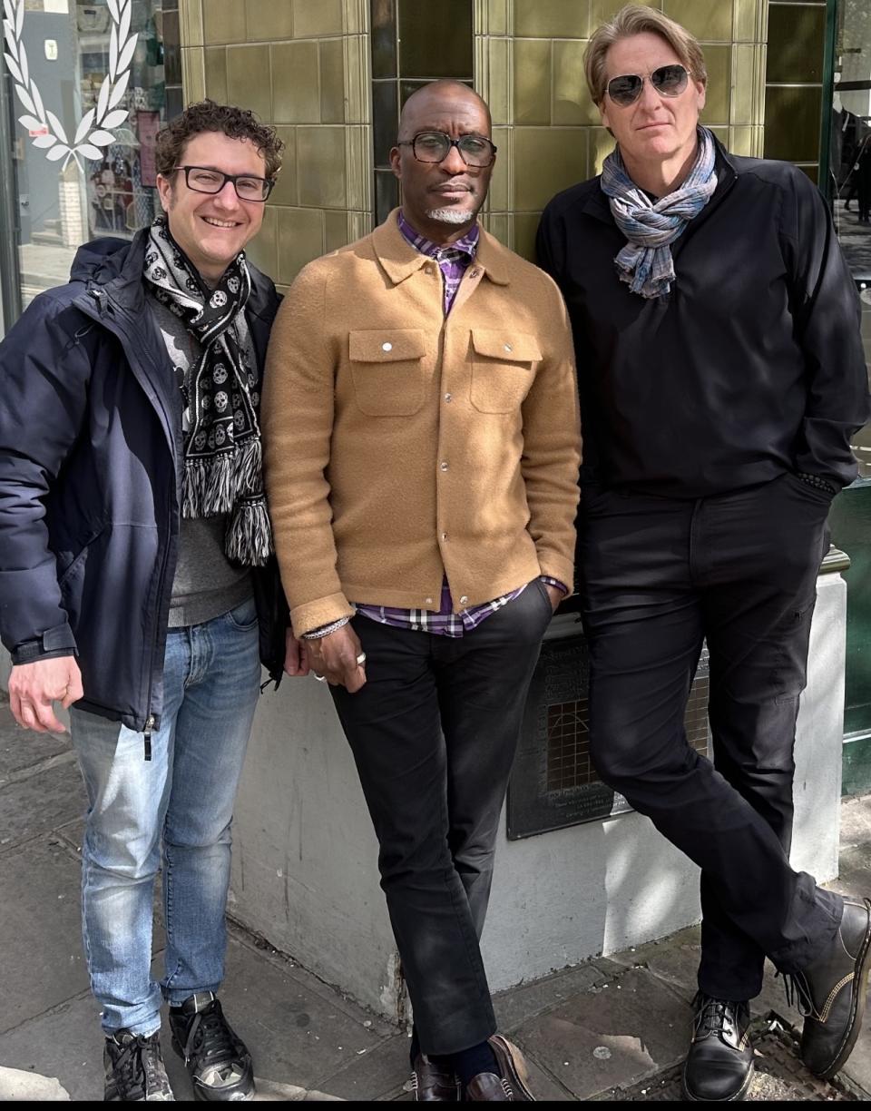 Teddy Abrams,Clint Dyer and Richard Willis in Covent Garden. Photo: Baz Bamigboye/Deadline