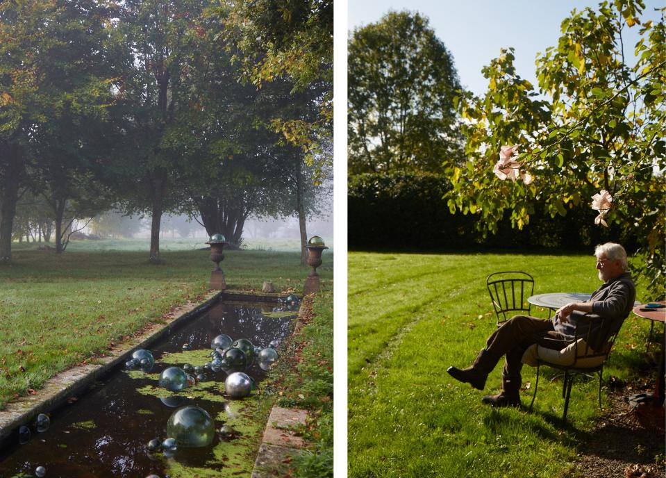 Peter enjoying the sunshine in the grounds of Le Chateau.