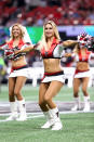 <p>Atlanta Falcons cheerleaders perform during the NFL game between the Green Bay Packers and the Atlanta Falcons on September 17, 2017, at the Mercedes-Benz Stadium in Atlanta, GA. (Photo by Frank Mattia/Icon Sportswire via Getty Images) </p>