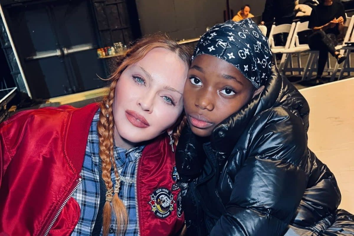 A youthful-looking Madonna has shared some new pictures with her children as she rehearses for her world tour  (Madonna Instagram )