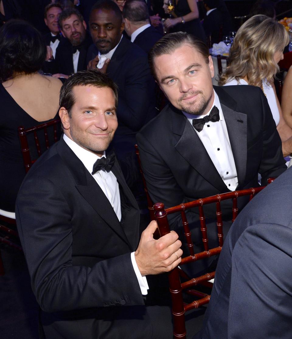 DiCaprio and Cooper at the 71st Golden Globes on January 12, 2014
