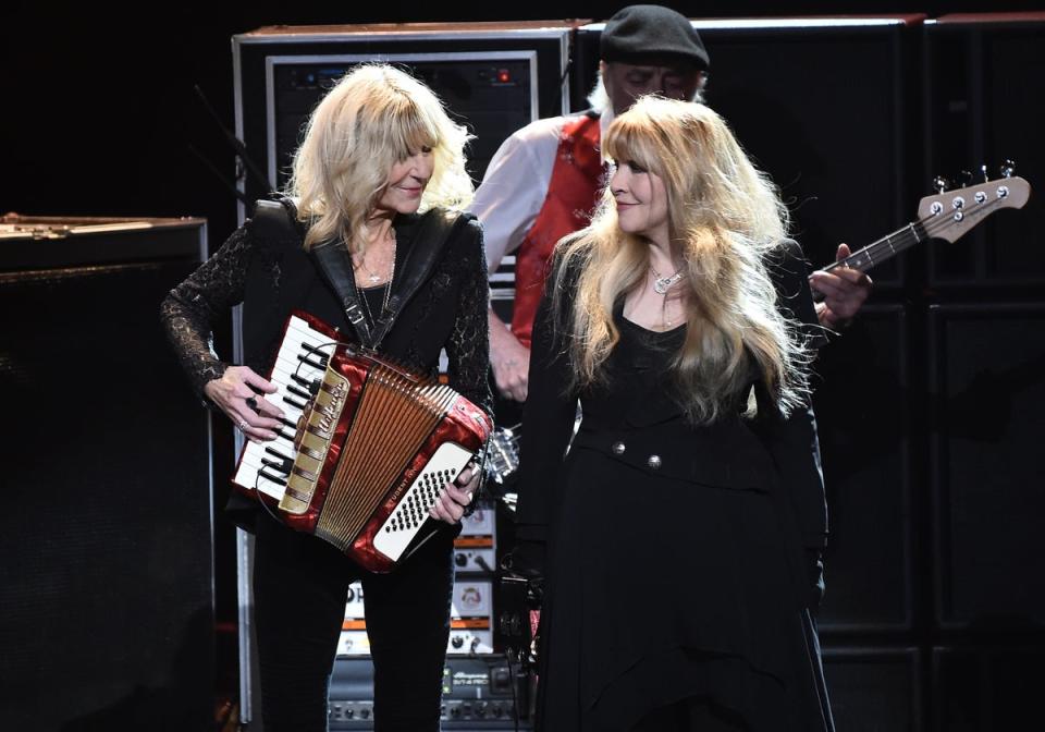McVie (left) on stage with Stevie Nicks and Fleetwood Mac in 2018 (Getty Images)