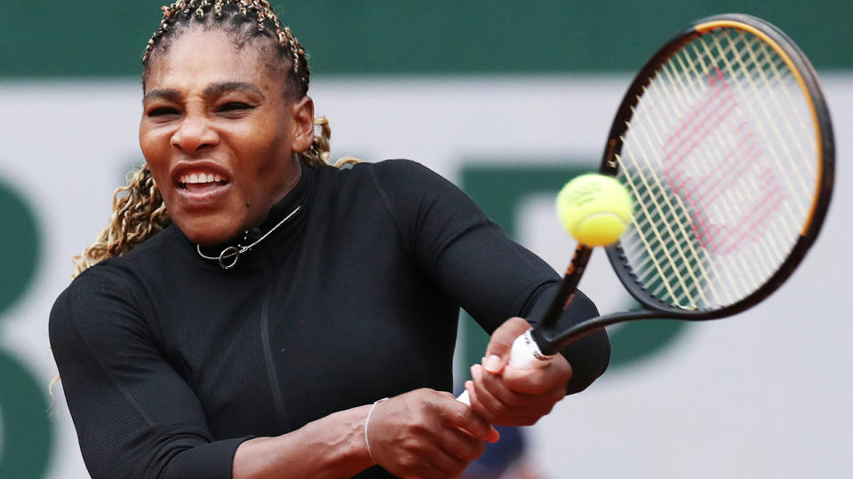 Serena Williams, pictured here during her win in the first round at the French Open.