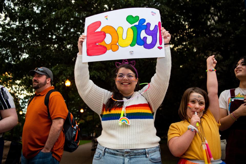 Scenes from the Knox Pride Parade held in downtown Knoxville on Friday, Sept. 30, 2022. Knox Pride will continues its annual Pride Fest activities at World's Fair Park through Sunday, Oct. 2, 2022.