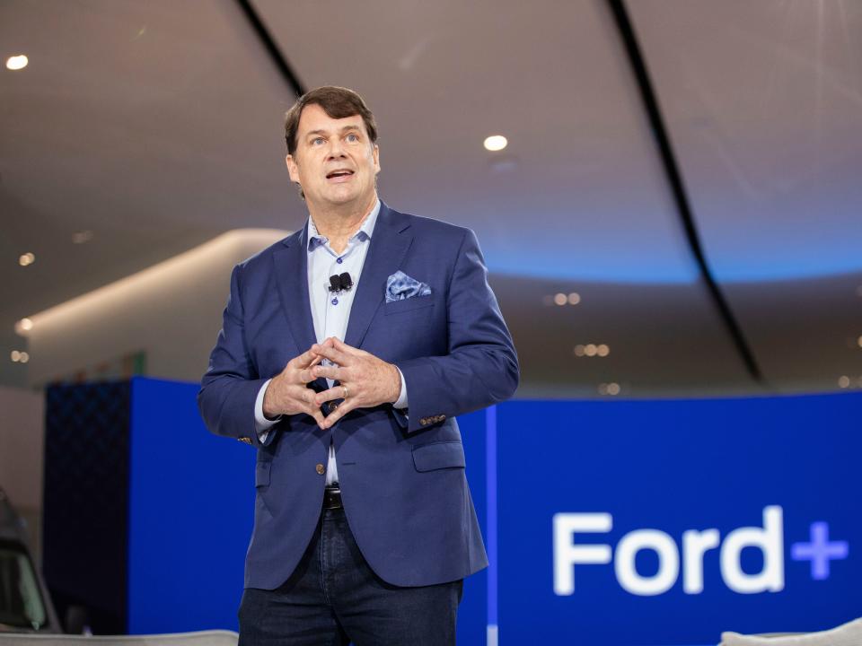 Ford CEO Jim Farley speaks about the company's plan to split up its EV and gas-powered vehicle divisions