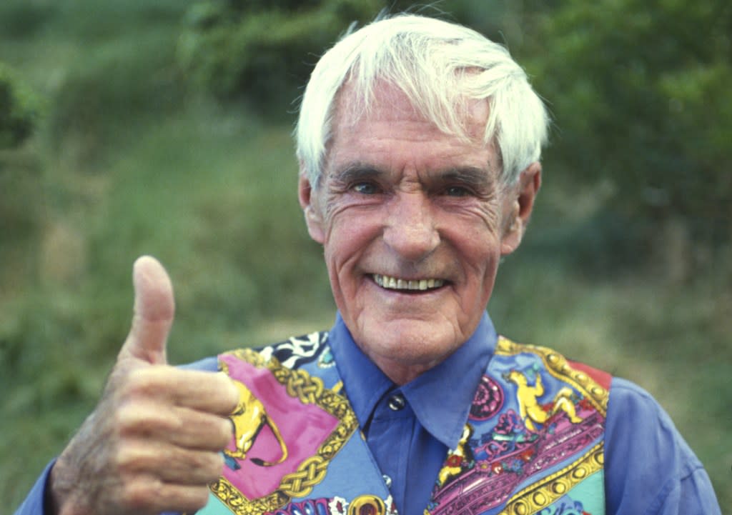 Timothy Leary poses during Lollapalooza at Shoreline Amphitheatre on June 23, 1993 in Mountain View, California. Getty Images