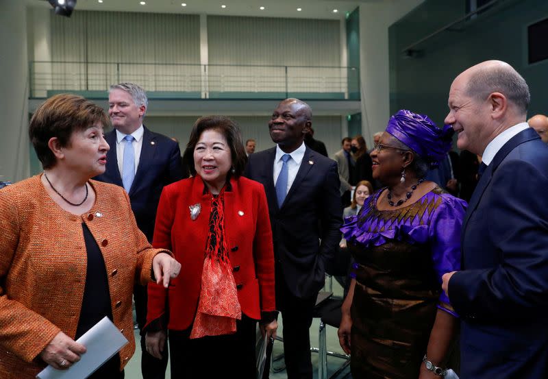 FILE PHOTO: German Chancellor Scholz meets with representatives of international financial and economic organizations in Berlin