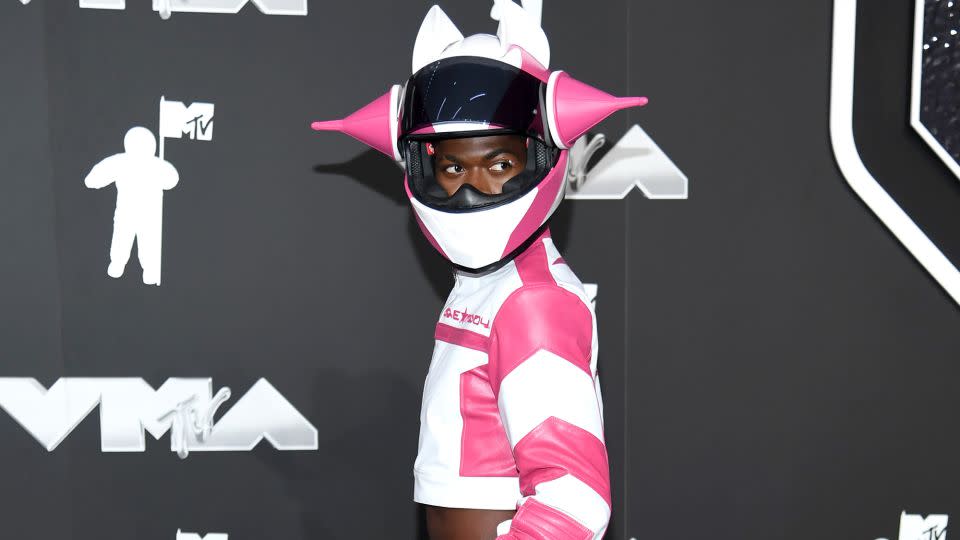 Lil Nas X’s bold pink outfit left social media users wondering whether he was channeling his inner Power Ranger. - Noam Galai/Getty Images