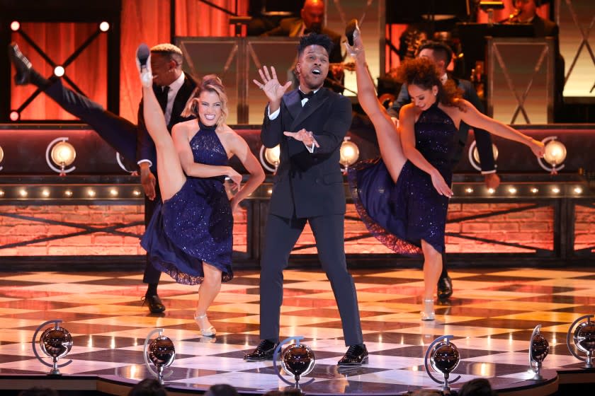 Leslie Odom Jr. performs during the 74th Tony Awards at Winter Garden Theatre in New York.