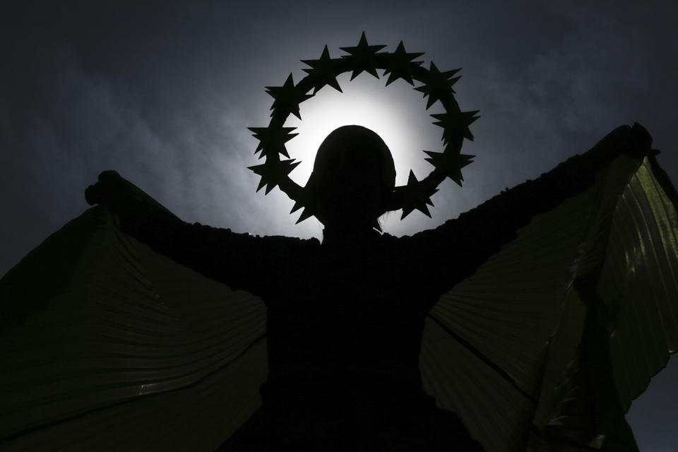 ‘Europa’ performs during a rally in Berlin