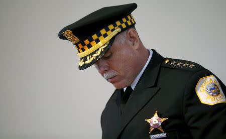 Chicago Police Superintendent Garry McCarthy attends a recruitment graduation ceremony in Chicago, Illinois, in this April 21, 2014 file photo. REUTERS/Jim Young/Files