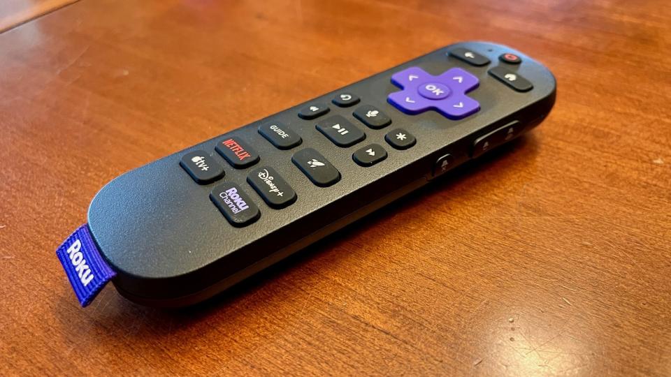 A photo of the Roku Voice Remote Pro.