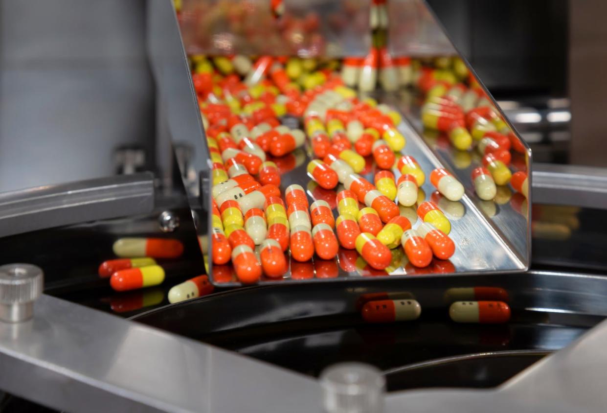 <span class="caption">The pipeline of pharmaceuticals is easily disrupted.</span> <span class="attribution"><a class="link " href="https://www.gettyimages.com/detail/photo/pharmacy-medicine-capsule-pill-in-production-line-royalty-free-image/1138523291" rel="nofollow noopener" target="_blank" data-ylk="slk:Gumpanat/iStock via Getty Images Plus;elm:context_link;itc:0;sec:content-canvas">Gumpanat/iStock via Getty Images Plus</a></span>