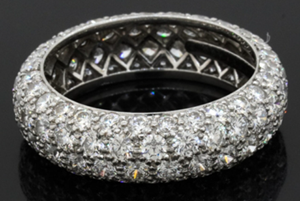 Tiffany and Co Etoile platinum 2.90ct VS1-F eternity band ring. Sold at auction for $5,027