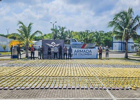 In a joint operation between the Colombian Navy, the Colombian Air Force and the Joint Interagency Task Force of the United States Southern Command, authorities seized more than $113 million of cocaine from the vessel near San Andrés Isla, officials said.  / Credit: Colombia Navy