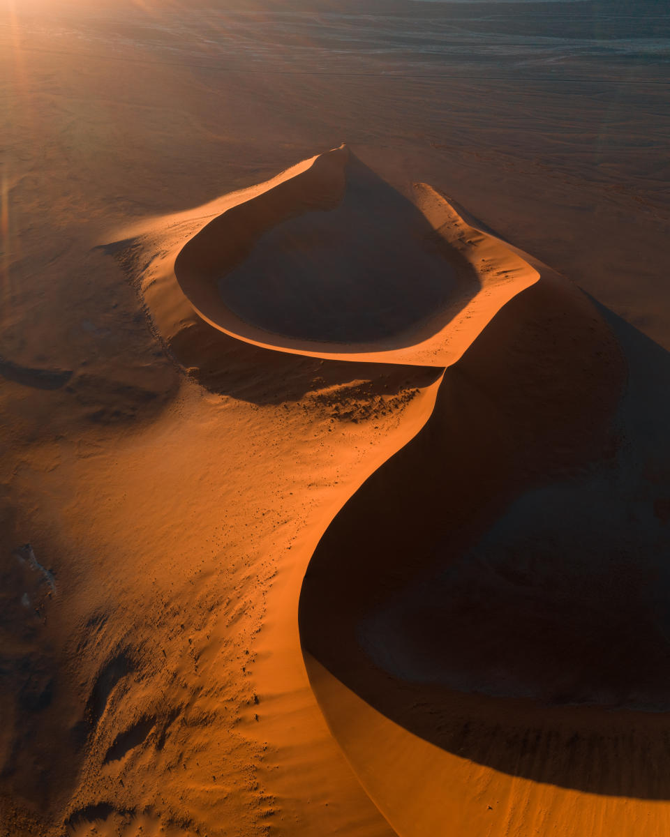 'Sand dunes in Namibia' by @joeshelly shows See  sand dunes in Namibia, home to some of the world's largest dunes.