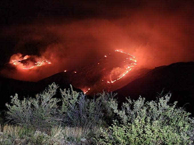 This was the scene of the Halligan Fire 2022 on Monday night. The lightning-caused wildfire is burning about 30 miles northwest of Fort Collins.