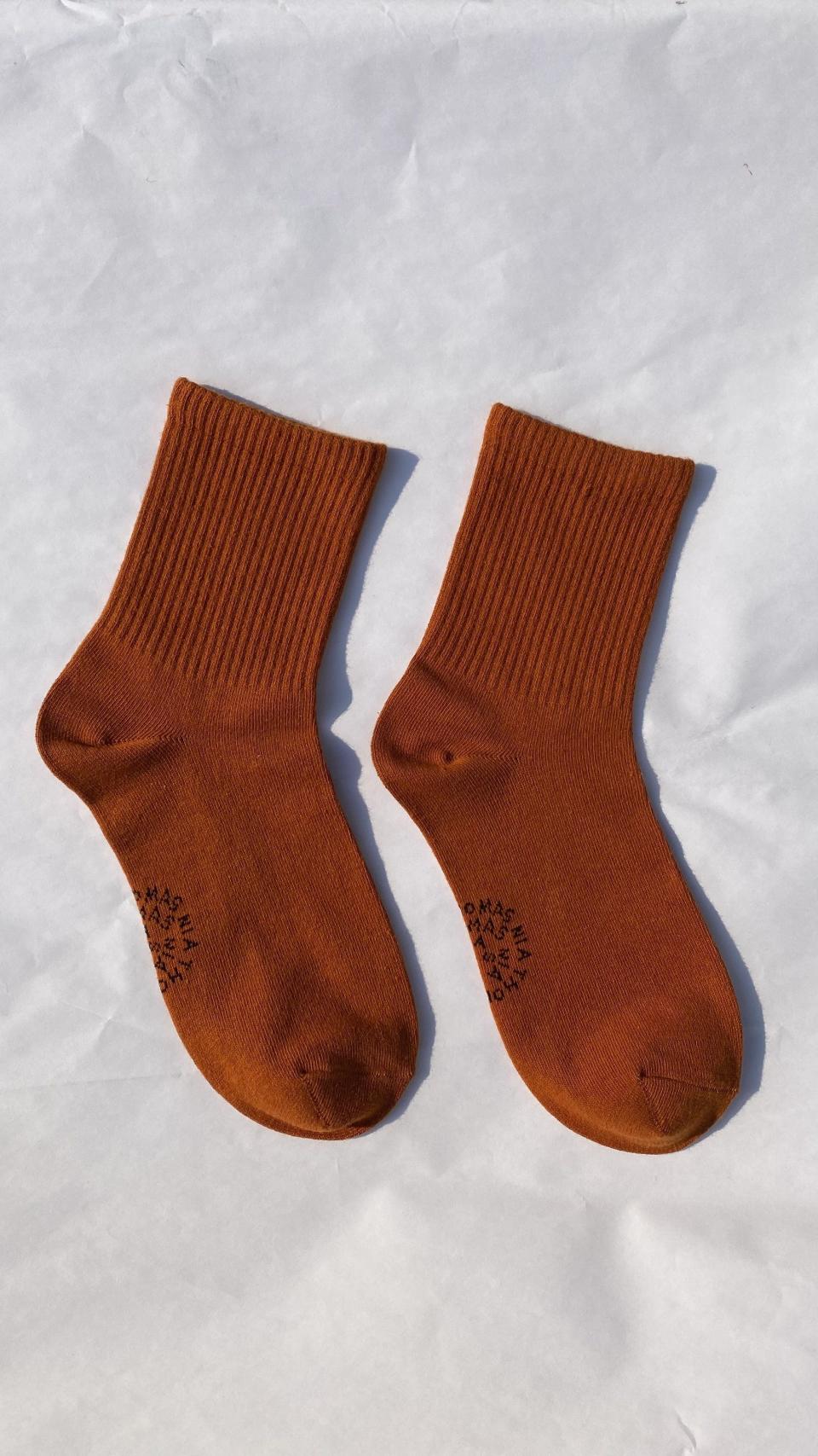 Nia Thomas Organic Cotton Socks in Burnt Sienna