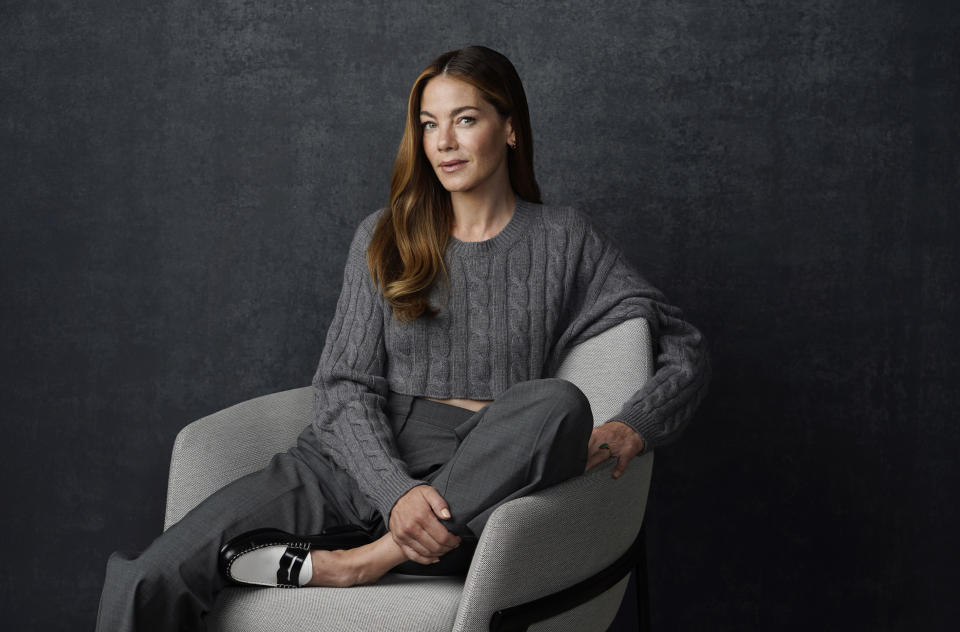 Actor Michelle Monaghan poses for a portrait to promote the Netflix limited series "Echoes," Monday, Aug. 15, 2022, in Los Angeles. (AP Photo/Chris Pizzello)