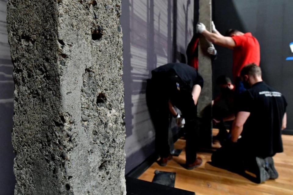 Four massive concrete posts, along with barbed and high-voltage wire, were once used at the Auschwitz concentration camp. They were the first artifacts installed at Union Station as part of a touring exhibition. “Today, these artifacts – along with others – serve as visual symbols of death camps created during World War II by Nazi Germany,” said George Guastello, president and CEO of Union Station. “They also stand to remind and warn the world that these human atrocities happened not long ago and not far away.”