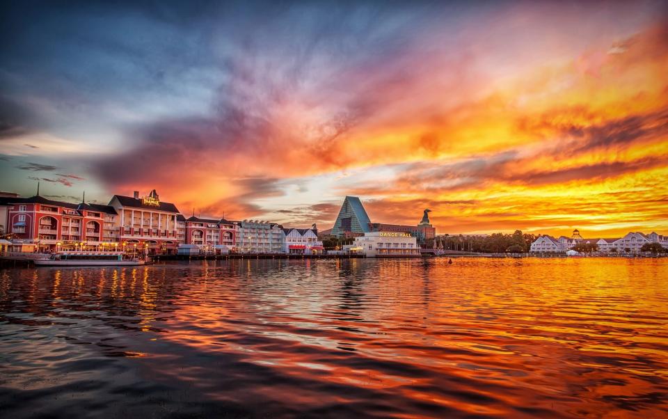 Sunset on Disney Boardwalk, Orlando, FL