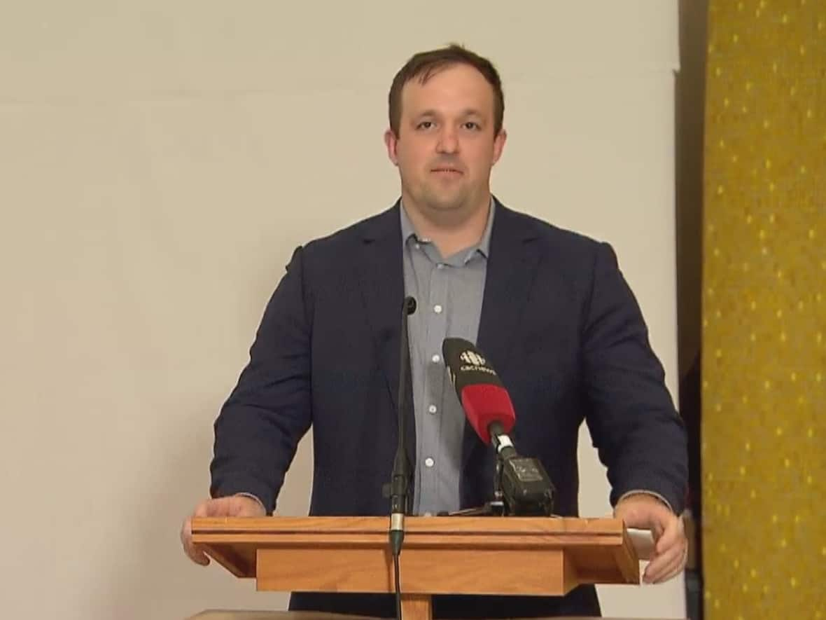 Nova Scotia Minister for Youth and Mental Health and Addictions Brian Comer announced the new program at St. Martha's Regional Hospital in Antigonish, N.S., on Thursday. (CBC - image credit)