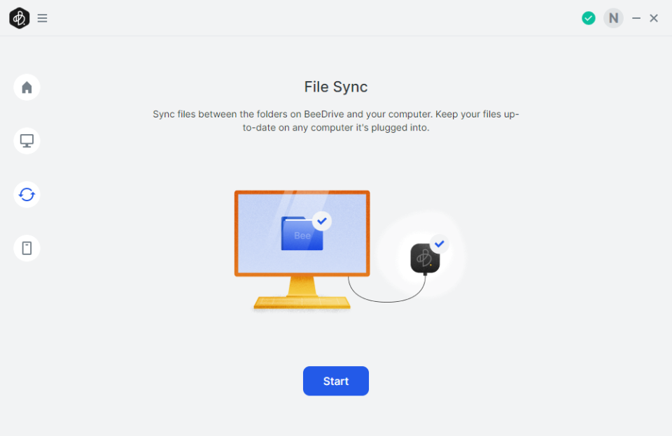 Synology BeeDrive file transfer screen